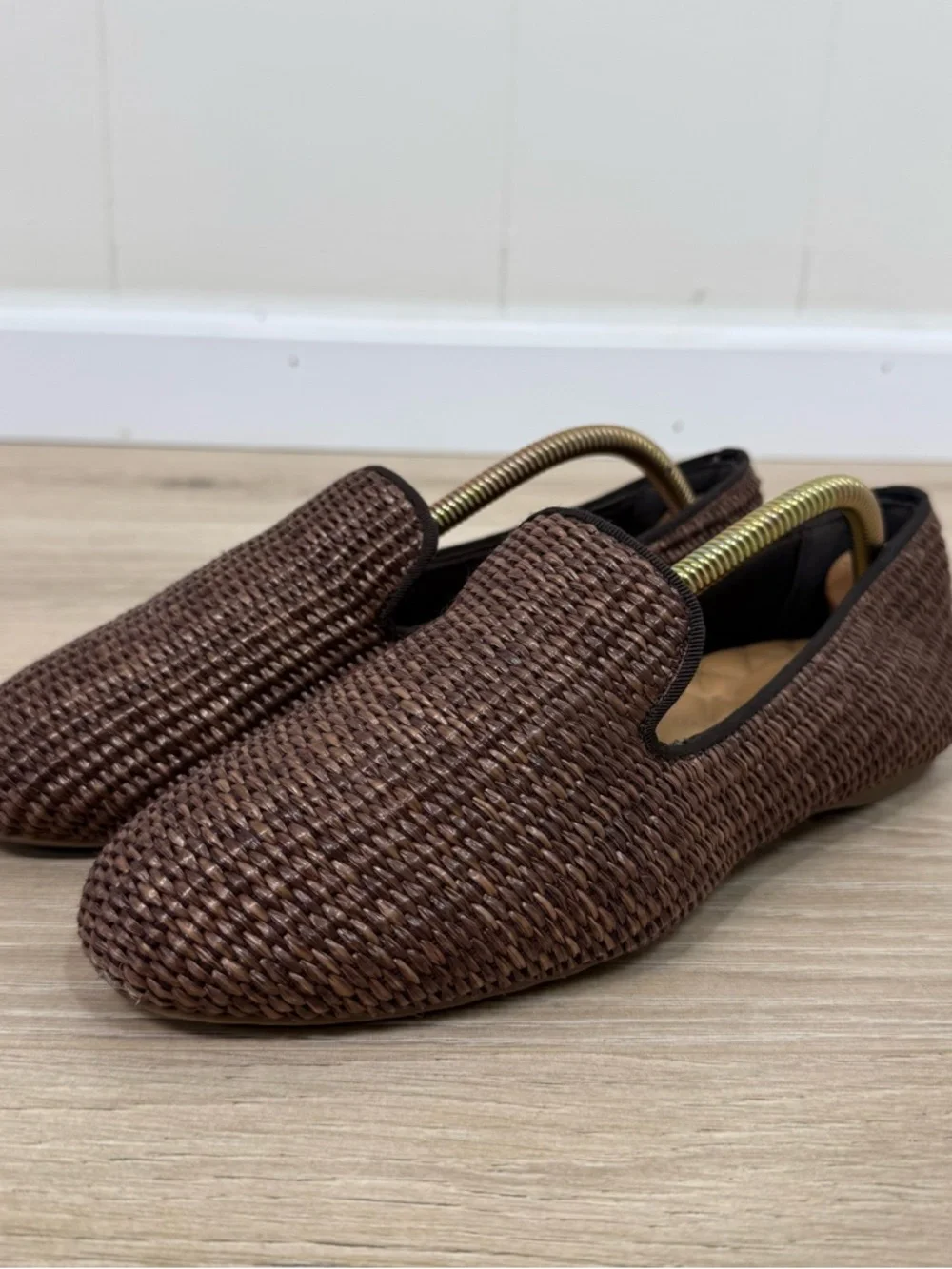 Birdies Brown Woven Loafers